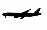 Boeing 777-222 silhouette, TAFV47P15_14M