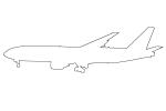 Boeing 777-222 outline, line drawing, TAFV47P15_14O