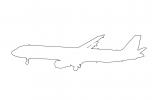 Airbus A321-211 outline, shape, line drawing