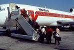      Passengers Boarding, Ramp Stairs, N2807W, Boeing 727-247, April 1974 
