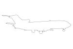 Boeing 727-231 outline, Pencil drawing