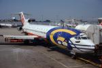 N54347, Saint Louis Rams Football Team Jet, Helmet, cute, TWA, Boeing 727-231/Adv