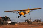 Piper Cub, Landing, homes, buildings, landing