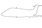 Canadair Challenger Outline, line drawing, shape