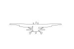 Cessna 172  line drawing, outline, head-on