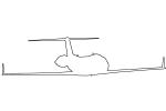Gulfstream-IV outline, line drawing, shape
