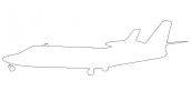 IAI Westwind outline, N600TC, IAI 1124 Westwind, line drawing, shape