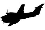 Piper PA44 Seminole silhouette, logo, shape, TAGV04P01_18M