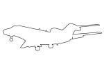 Cessna Citation X outline, line drawing, shape