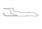 Gulfstream Aerospace G-V outline, line drawing, shape, TAGV06P11_14BO