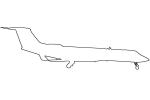 Gulfstream Aerospace G-V, G5 OUTLINE, line drawing, shape, TAGV06P11_16O