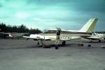 N7374U, Cessna 411, low-wing monoplane, twin-engine, prop, Nungesser Lake Lodge Ontario, July 1968, 1960s