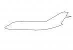 Dassault Falcon Mystere 20 outline, line drawing, shape
