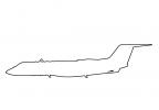 Gulfstream Aerospace GIV-X (G450) outline, line drawing, shape, TAGV07P12_06O