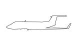 Grumman Gulfstream outline, line drawing, shape, TAGV07P13_07O