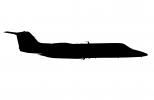 HB-VIF, Gates Learjet-36A Silhouette, logo, shape, , TAGV08P09_03M