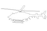 Bell 407 outline, line drawing