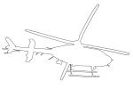 Bell 407 outline, line drawing, TAHD01_126O