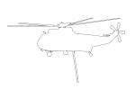 Sikorsky HSS-2 Sea King outline, line-drawing, TAHD01_201O