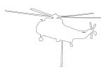 Sikorsky HSS-2 Sea King outline, line drawing