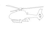 Eurocopter EC130B-4, EC130 Line Drawing, outline
