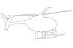 McDonnell Douglas MD 500 outline, line drawing, shape, TAHV01P05_18O
