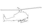 Bell 204 Line Drawing, outline