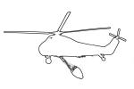 Firefighting Helicopter Line Drawing, outline