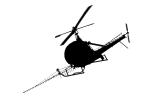 Hiller UH-12 silhouette, shape