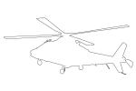 Agusta A109A Mk.II outline, line drawing