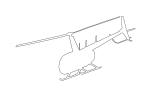 Robinson R-44 Line Drawing, outline