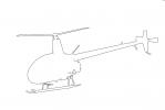 Robinson R-22 outline, line drawing, TAHV02P06_18O