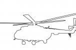 MI-8 (MI 17) Multi-Mission Helicopter Line Drawing, shape, Mil Mi-8T Hip, TAHV02P09_09O