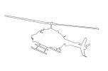 Bell 206B JetRanger II Line Drawing, outline, TAHV02P10_04O