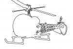 Bell-47 Line Drawing, outline