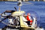 Santa Claus Delivering Presents, N9763Z, Bell 47G-2, pontoons, floats, San Pedro, 1978, 1970s, TAHV04P06_13