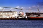 Santa Claus Delivering Presents, N9763Z, Bell 47G-2, pontoons, floats, San Pedro, 1978, 1970s, TAHV04P06_14