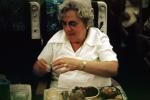 Woman Eating Airplane Food, Passenger, TAIV02P04_06