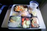 Airplane Food, Tray, Dinner, Bread, Salad, Drink, Cup
