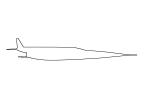 Twin-turbojet X-3, outline, line drawing, shape, TARV02P08_06BO