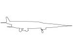 Twin-turbojet X-3 outline, line drawing, shape