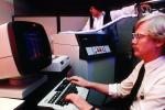 Man at Computer, Hand on Keyboard, 1980s, TECV02P09_10