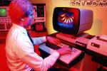 Man at Computer, Hand on Keyboard, 1980s, TECV02P11_05