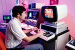 Man at Computer, Hand on Keyboard, 1980s, TECV02P12_03