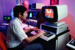 Man at Computer, Hand on Keyboard, 1980s, TECV02P12_06