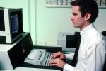 Man at Computer, Hand on Keyboard, 1980s, TECV02P13_05
