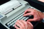 Man at Computer, Hand on Keyboard, 1980s, TECV02P13_12