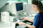 Woman at Computer, Monitor, female