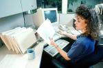 Woman at Computer, Monitor, female, TECV03P06_19
