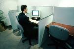 Office, cubicles, Man with Desktop Computer, TECV03P09_09